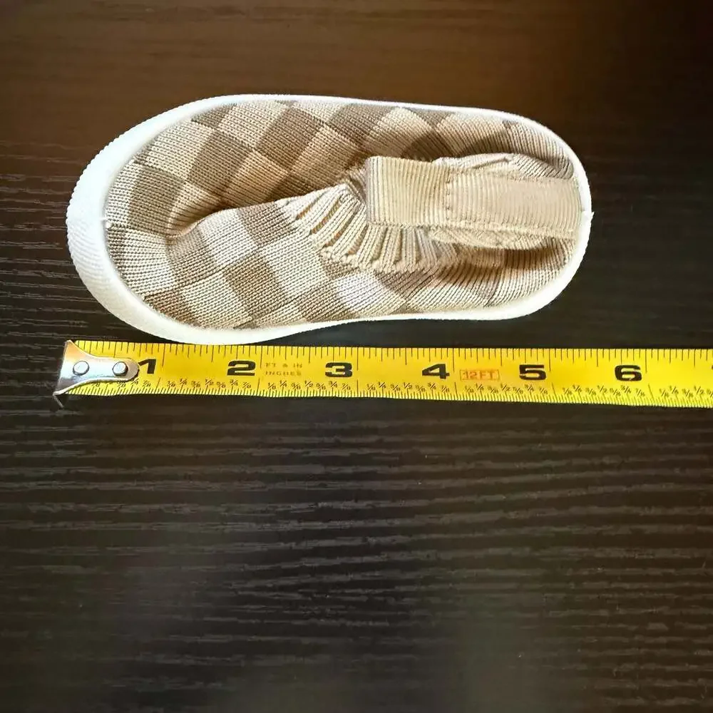 Unbranded Baby Plaid Slip-On First Walking Sock Shoes